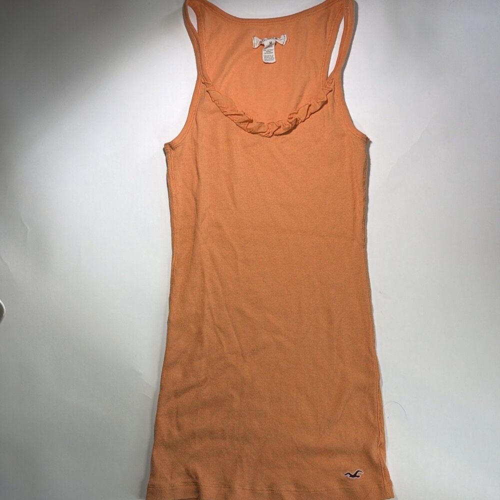 Hollister Women’s Orange Ruffle Tank Size Medium